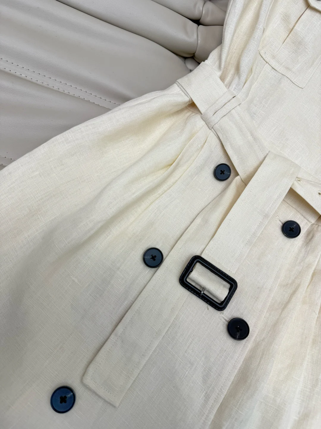 Uncategorized Dresses Linen Cream-Black S-L C50202609063160 - Image 5