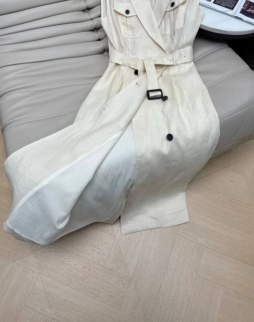 Uncategorized Dresses Linen Cream-Black S-L C50202609063160 - Image 6