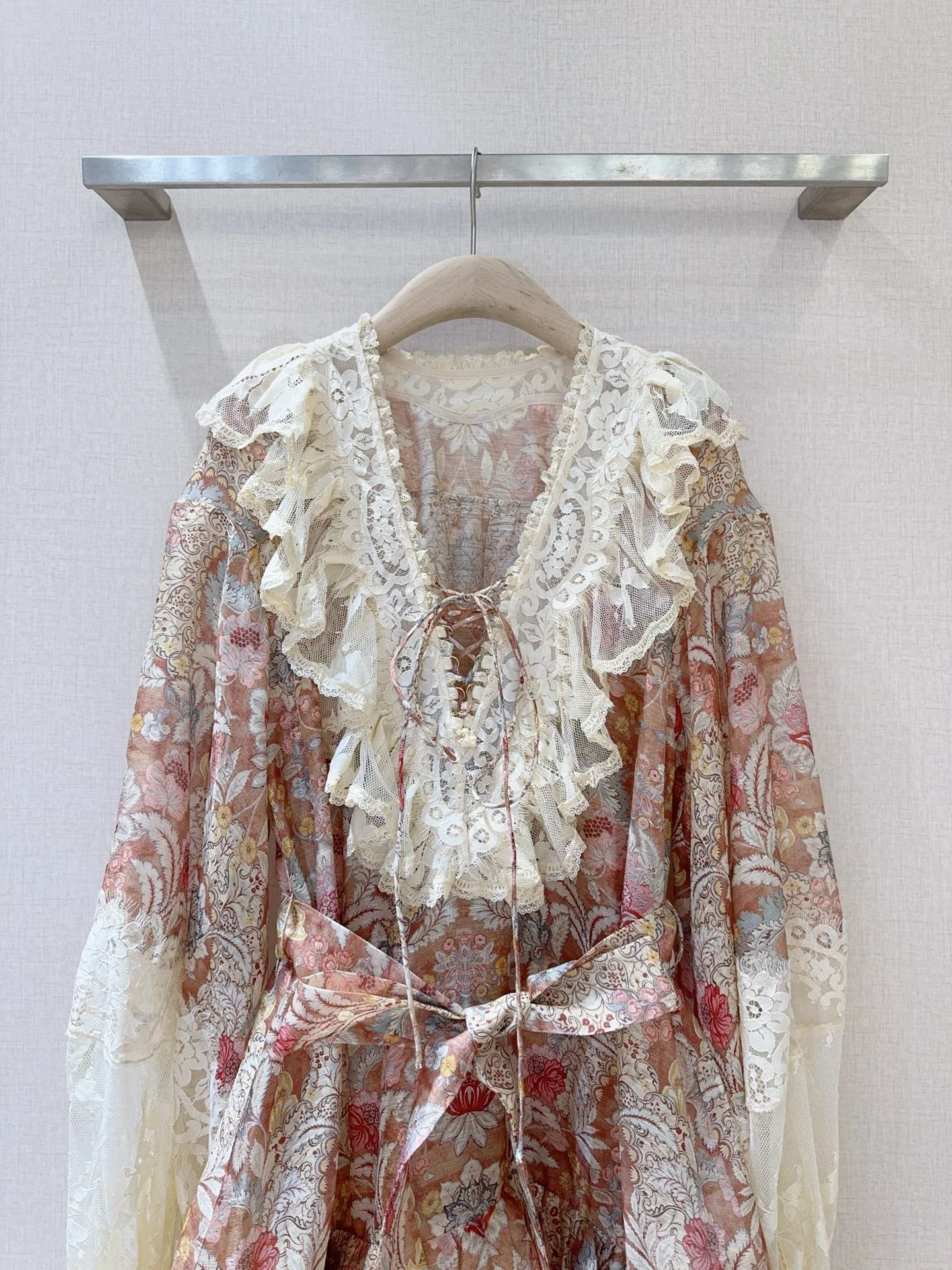 Uncategorized Dresses Silk Linen Pink-Cream S-XL F70202609063002 - Image 3