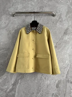 Uncategorized Jackets Cotton Canvas Yellow-Silver S-M-L F85202609063530