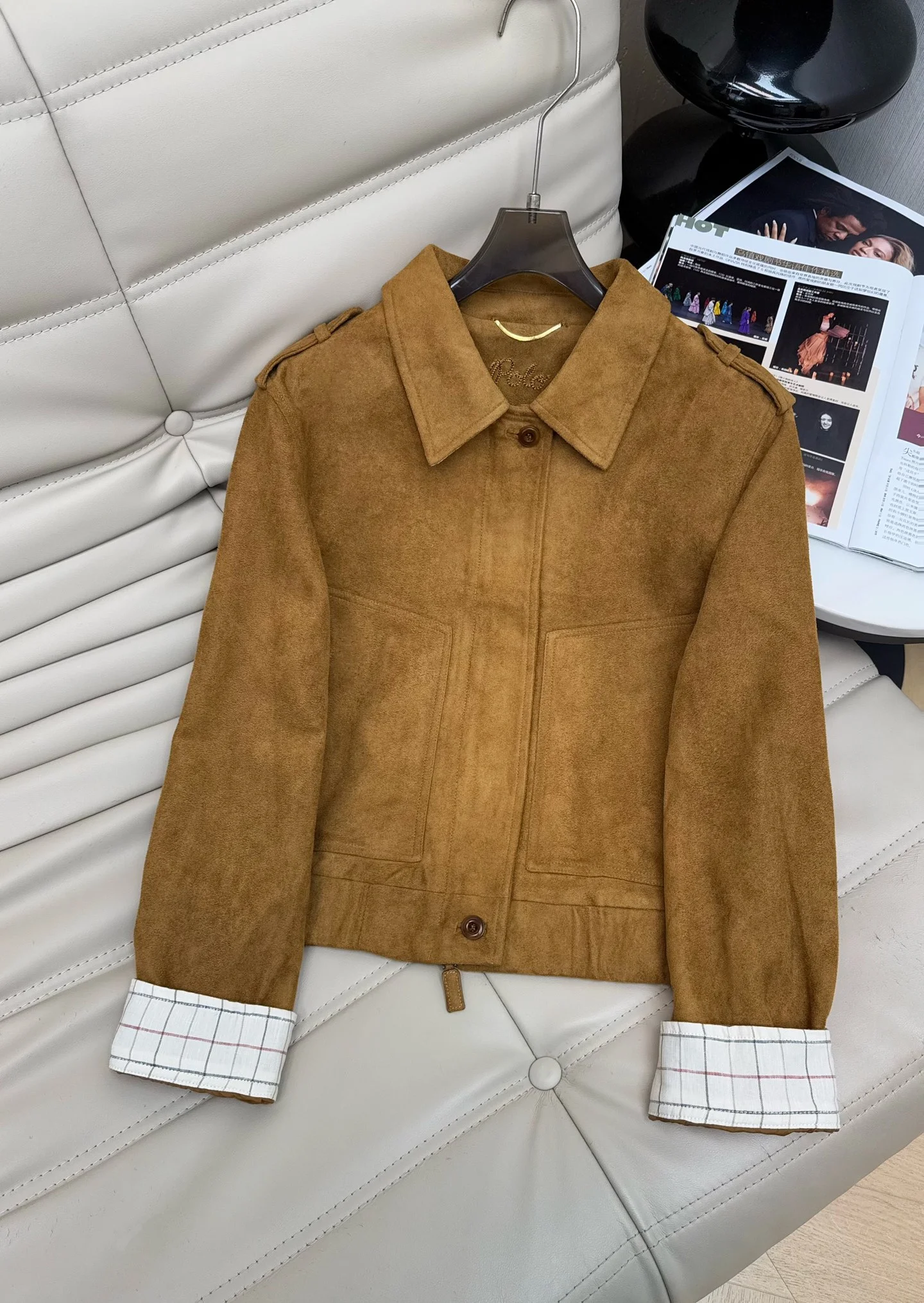 Uncategorized Jackets Suede Brown-White S-L C90202609060243