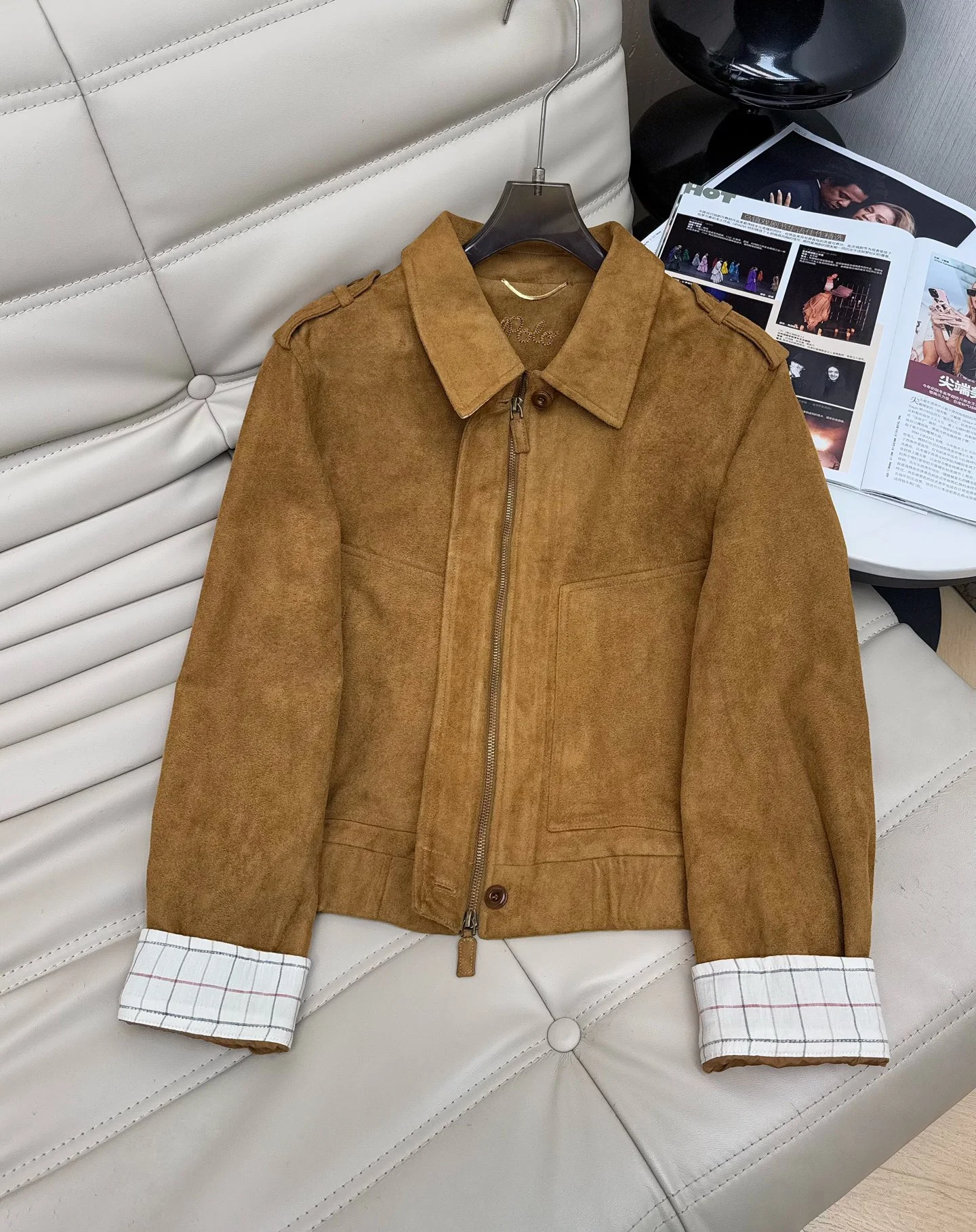 Uncategorized Jackets Suede Brown-White S-L C90202609060243 - Image 2