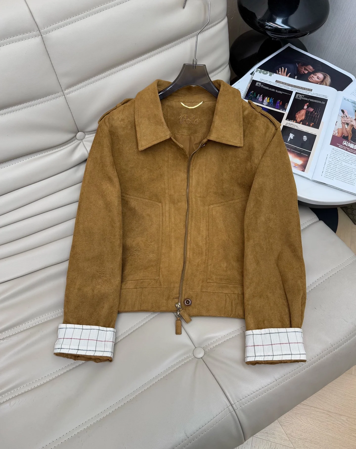 Uncategorized Jackets Suede Brown-White S-L C90202609060243 - Image 3