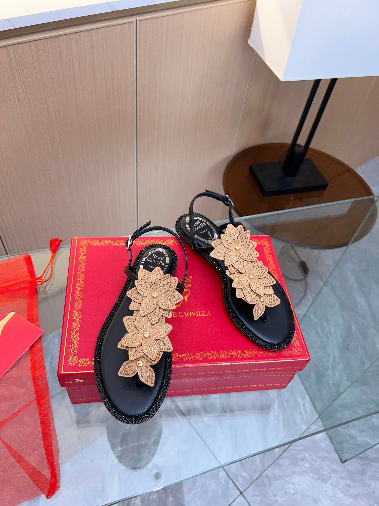Uncategorized Sandals Crystal Leather Black-Tan EU35-39 B90202609110395 - Image 9