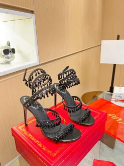 Uncategorized Sandals Crystal Silk Black EU35-39 C10202609110378
