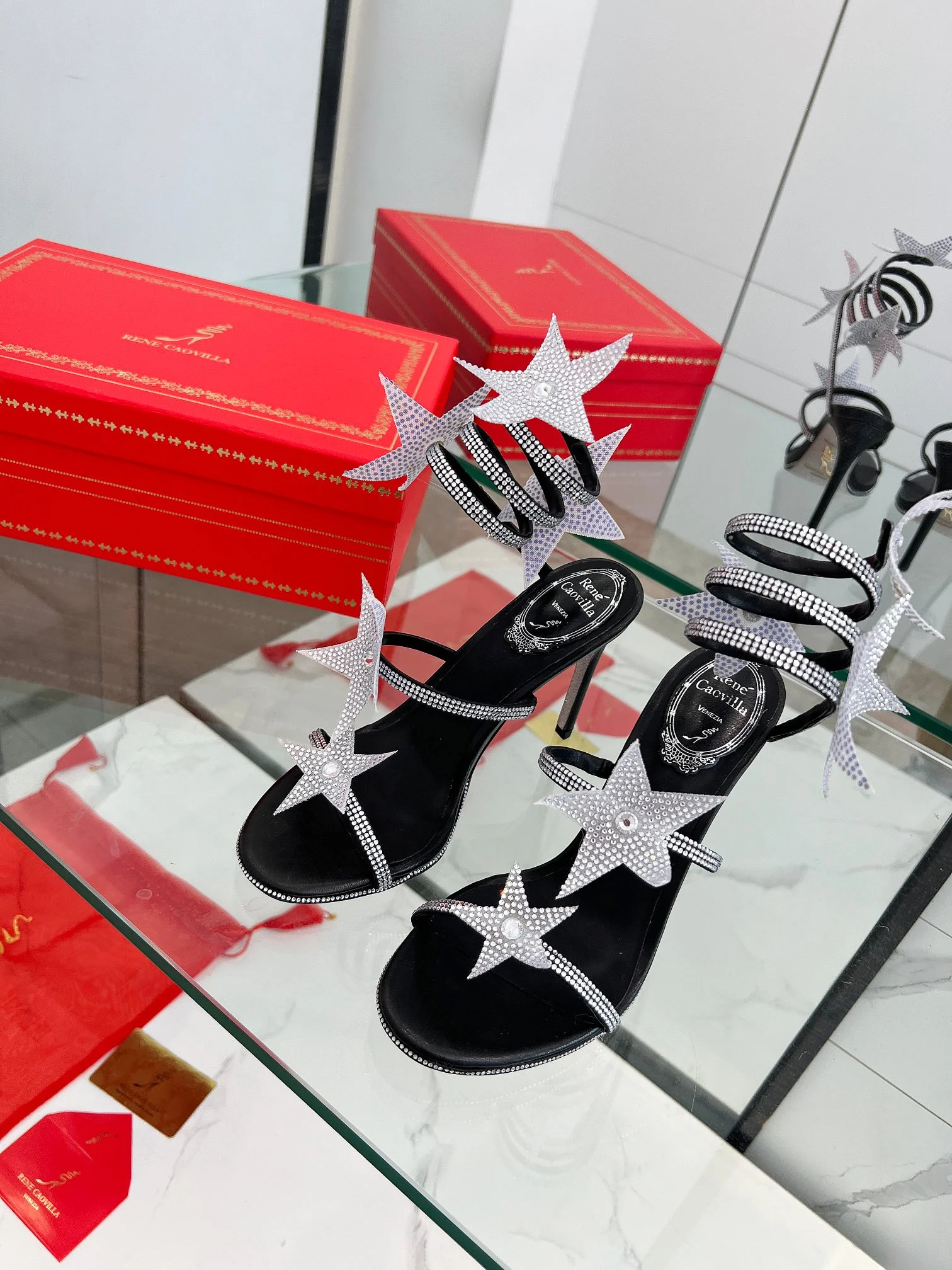 Uncategorized Sandals Crystal Silk Black-Silver EU35-39 C30202609110348 - Image 10