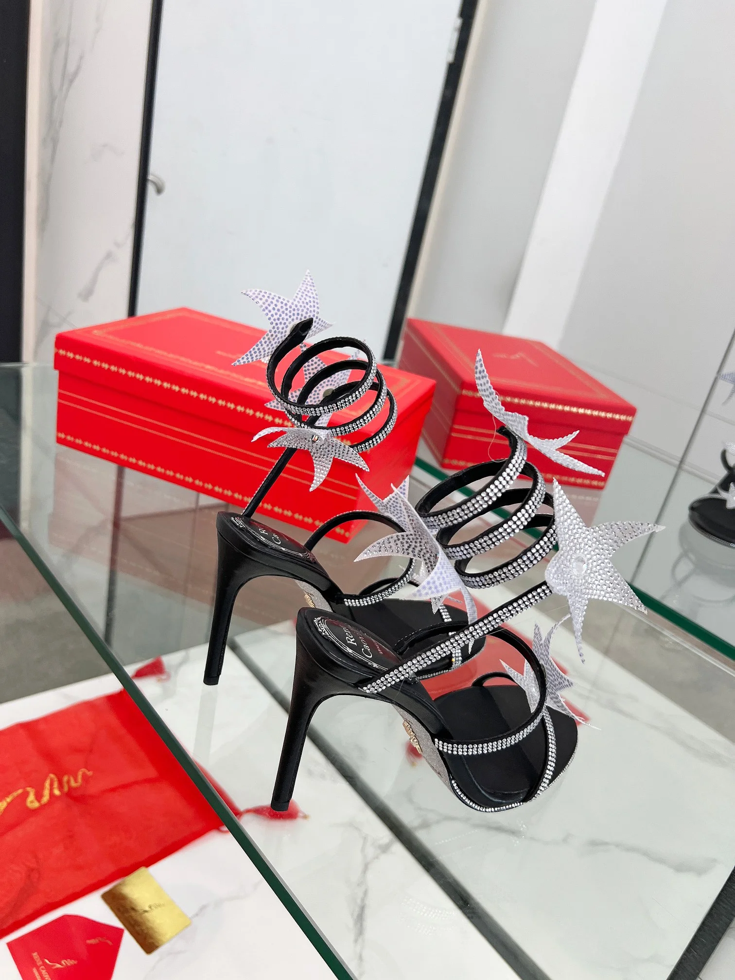 Uncategorized Sandals Crystal Silk Black-Silver EU35-39 C30202609110348 - Image 2