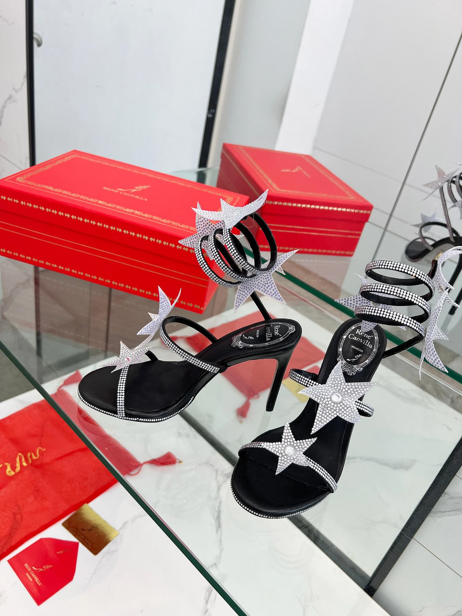 Uncategorized Sandals Crystal Silk Black-Silver EU35-39 C30202609110348 - Image 9