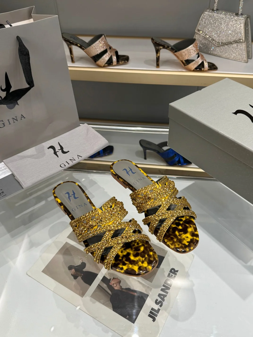 Uncategorized Sandals Leather Rubber Gold-Leopard EU36-41 B50202609111332 - Image 2
