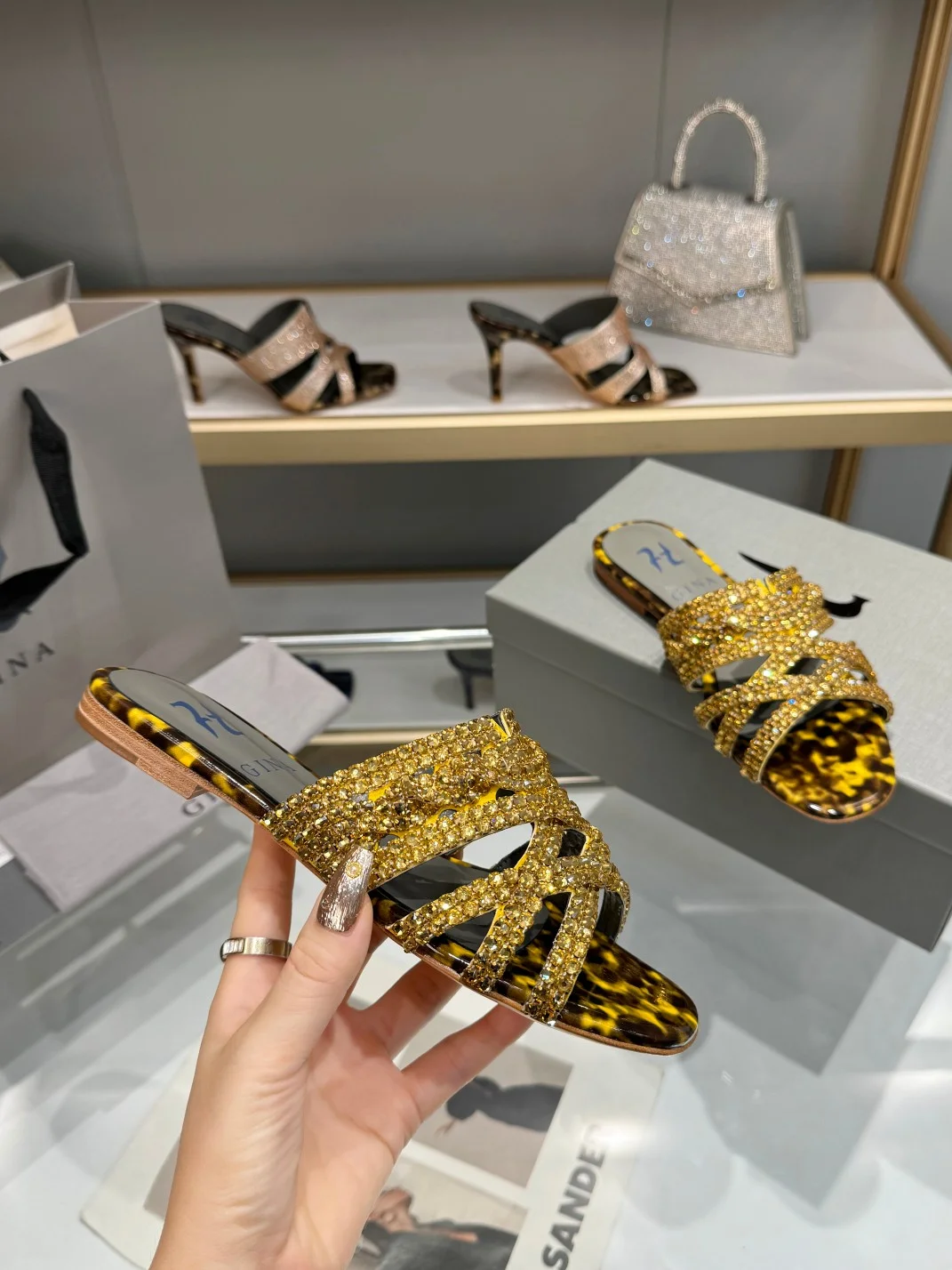 Uncategorized Sandals Leather Rubber Gold-Leopard EU36-41 B50202609111332 - Image 5