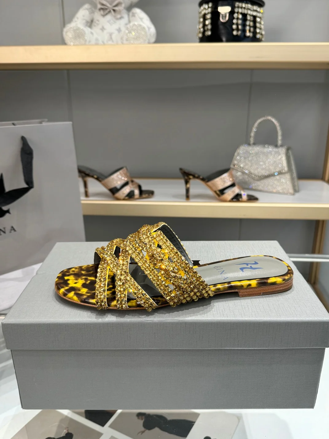 Uncategorized Sandals Leather Rubber Gold-Leopard EU36-41 B50202609111332 - Image 6