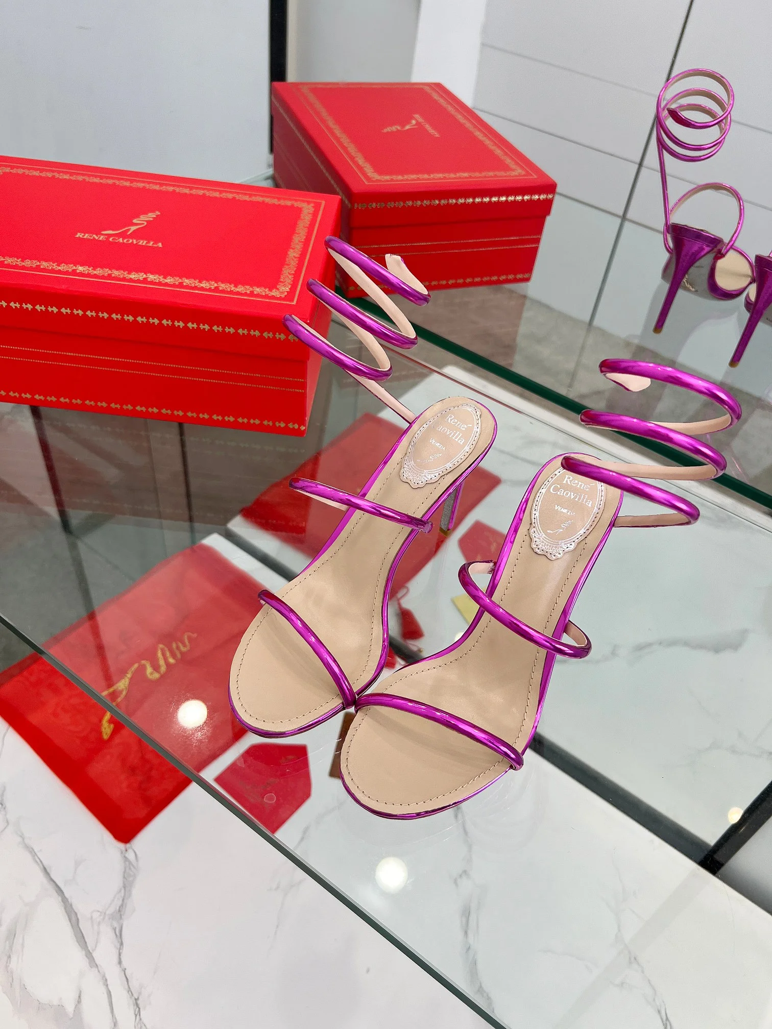 Uncategorized Sandals Metallic Snakeskin Pink-Beige EU35-39 B70202609110345 - Image 7