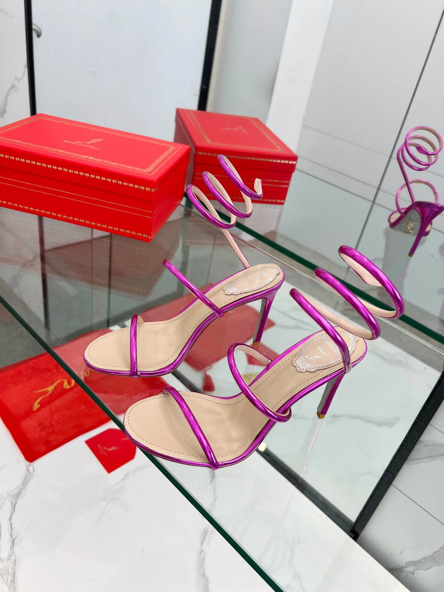 Uncategorized Sandals Metallic Snakeskin Pink-Beige EU35-39 B70202609110345 - Image 9