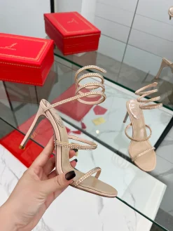 Uncategorized Sandals Silk Crystal Beige-Gold EU35-39 B90202609110330