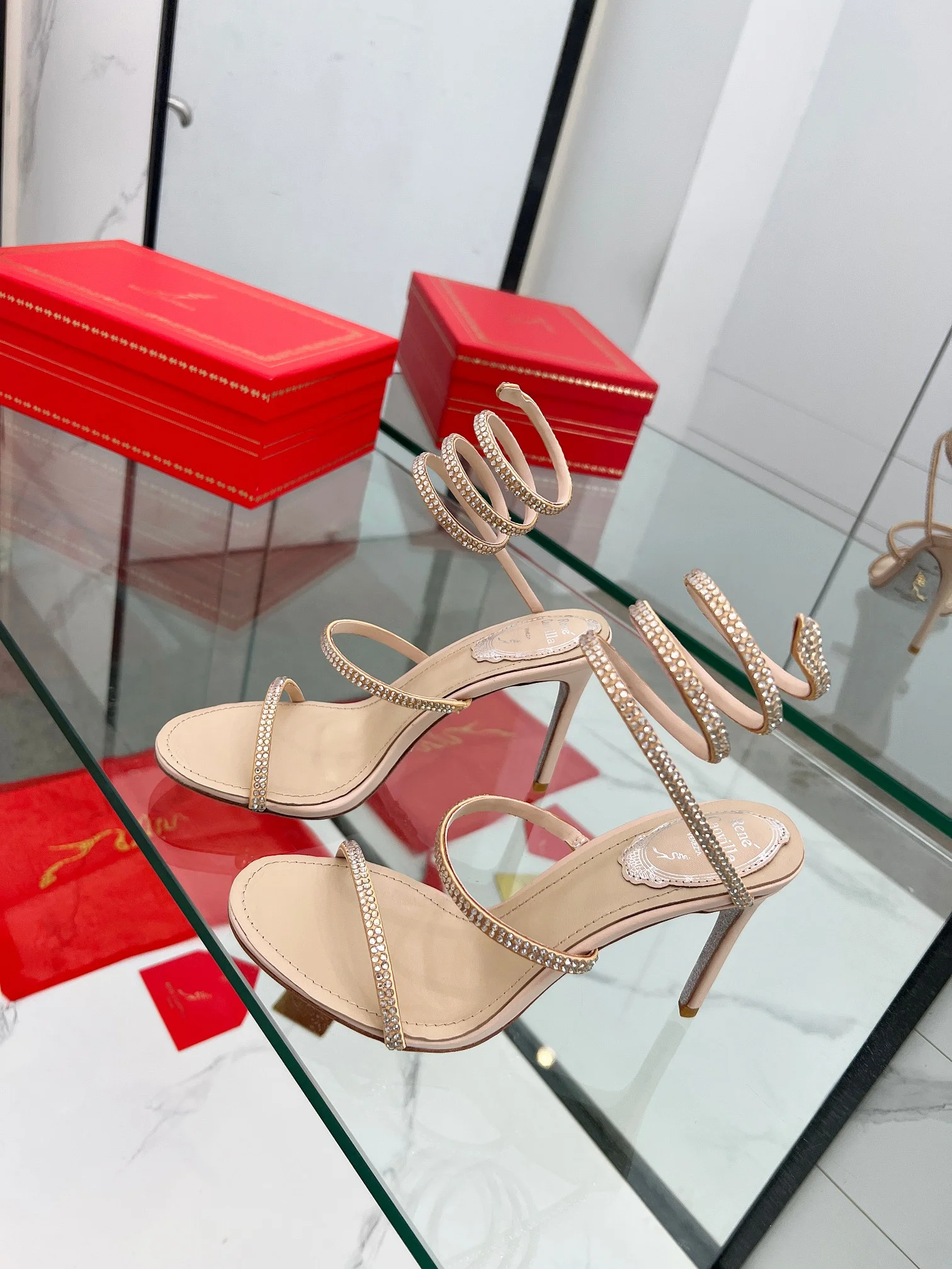 Uncategorized Sandals Silk Crystal Beige-Gold EU35-39 B90202609110330 - Image 9