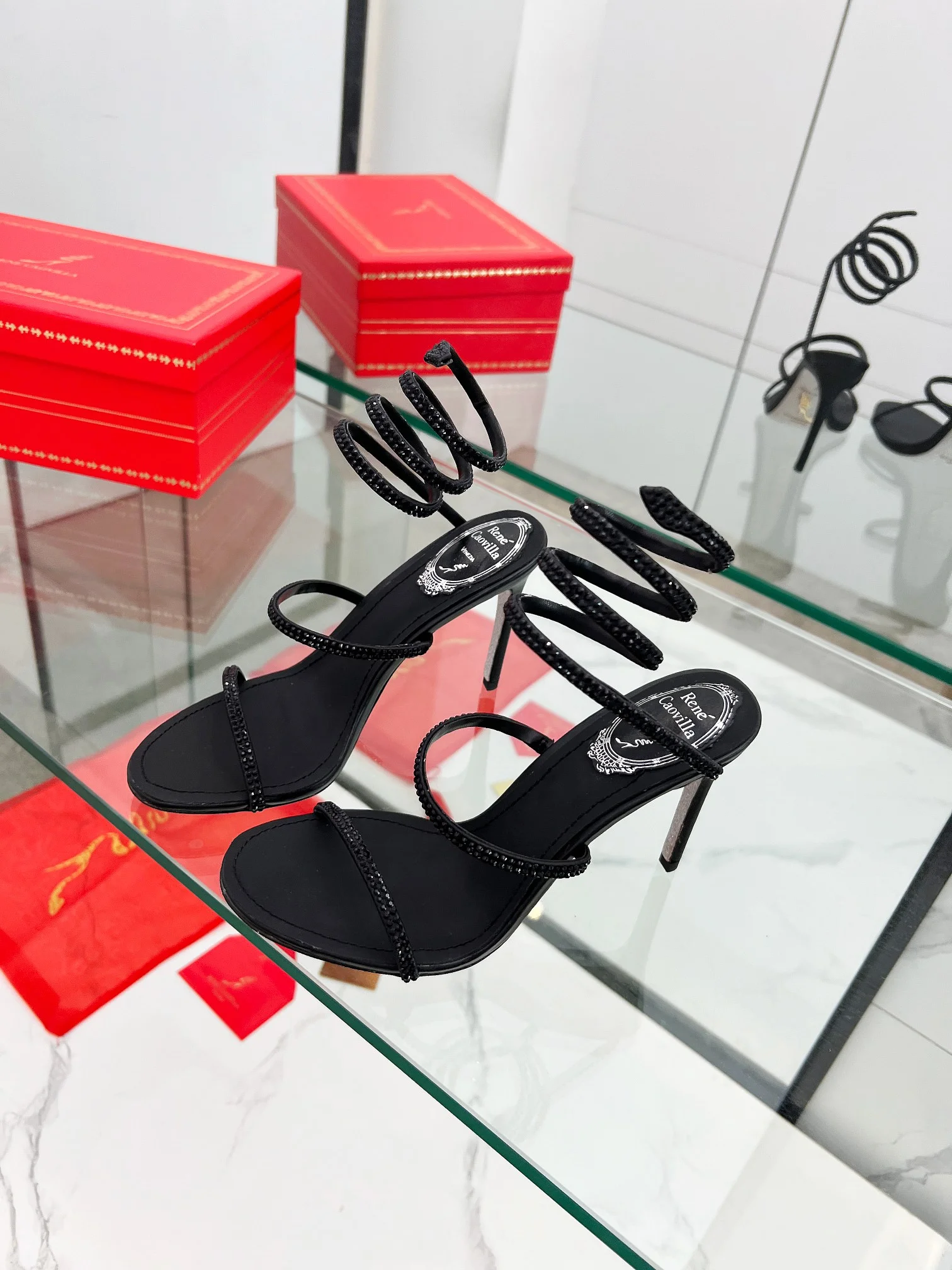 Uncategorized Sandals Silk Crystal Leather Black EU34-43 B90202609110325 - Image 9