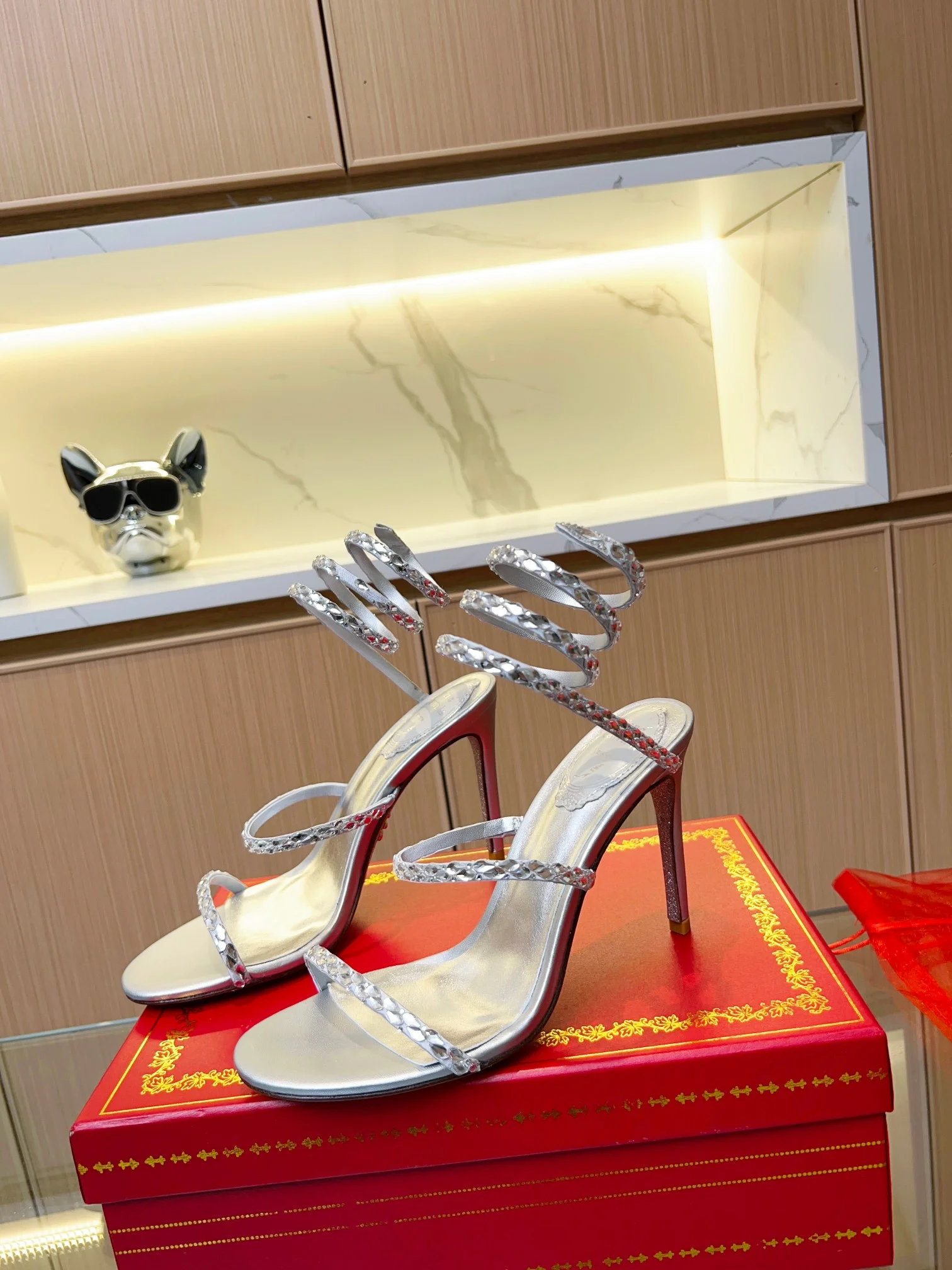 Uncategorized Sandals Silk Crystal Silver EU35-39 B90202609110373 - Image 5