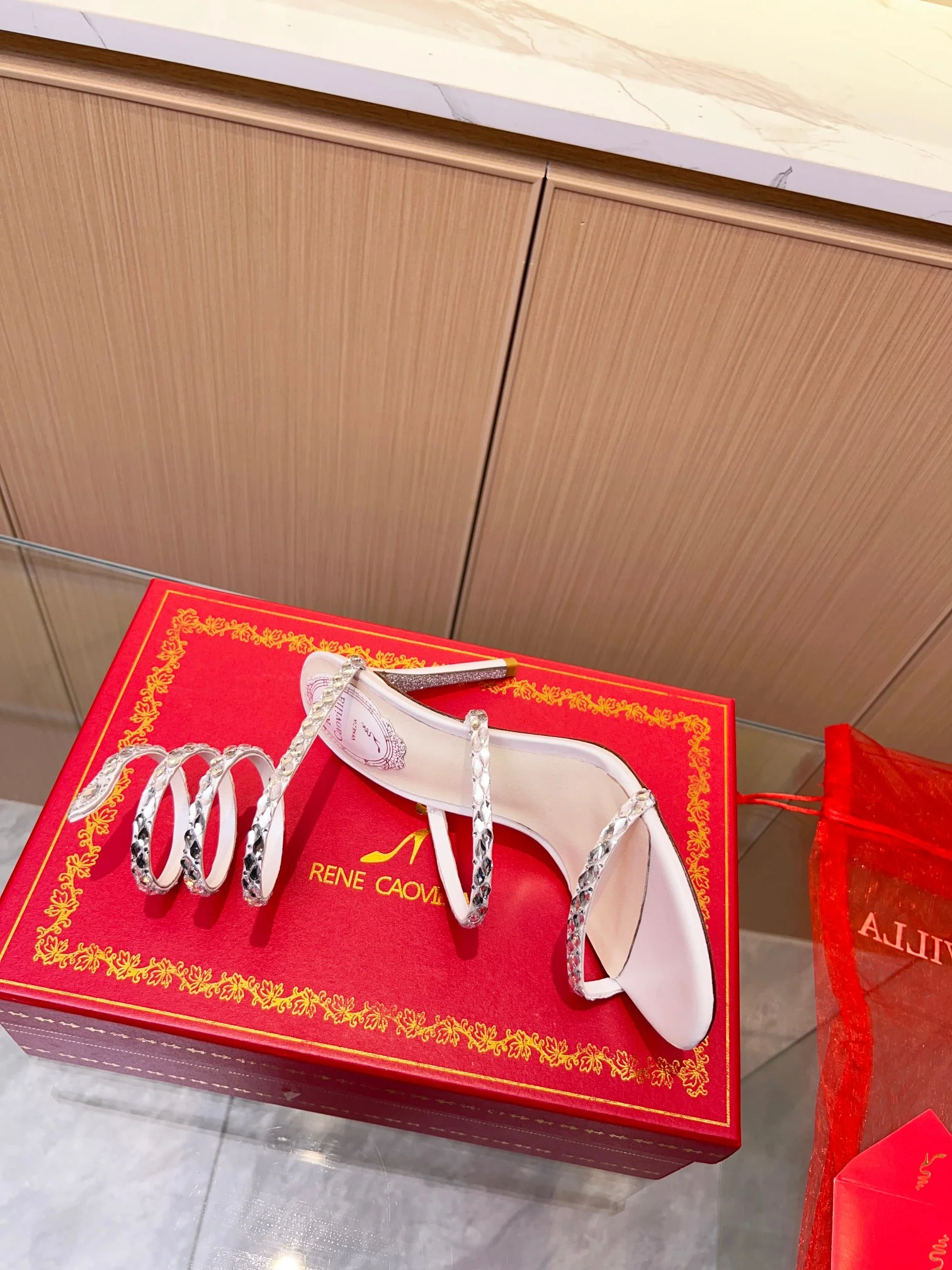 Uncategorized Sandals Silk Crystal White-Silver EU35-39 B90202609110375 - Image 3