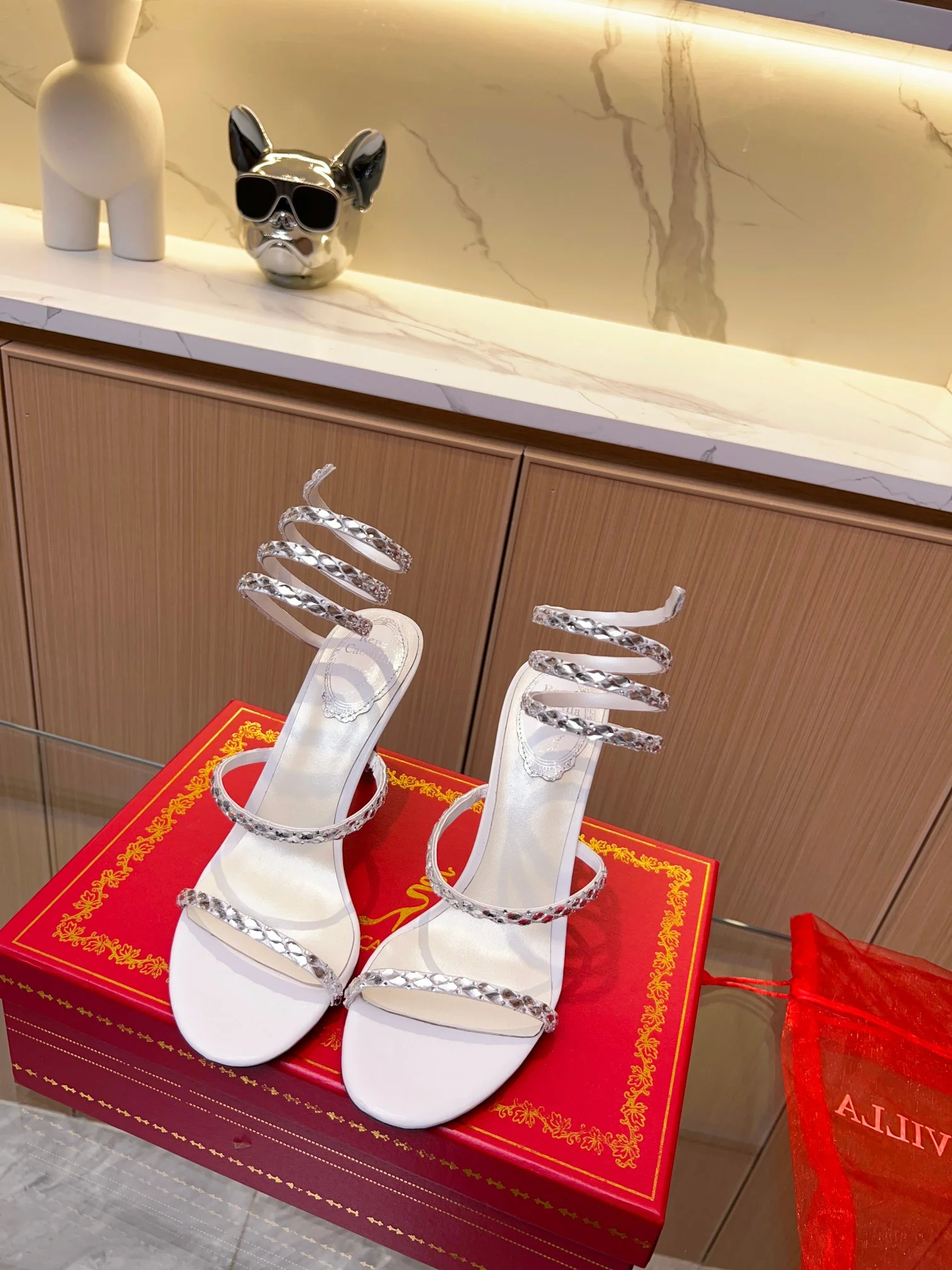 Uncategorized Sandals Silk Crystal White-Silver EU35-39 B90202609110375 - Image 8