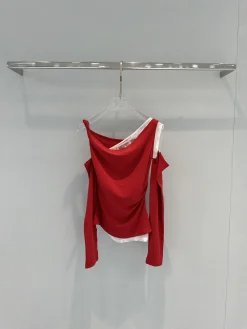 Uncategorized Shirts Lace Red-White S_M_L B00202609063124