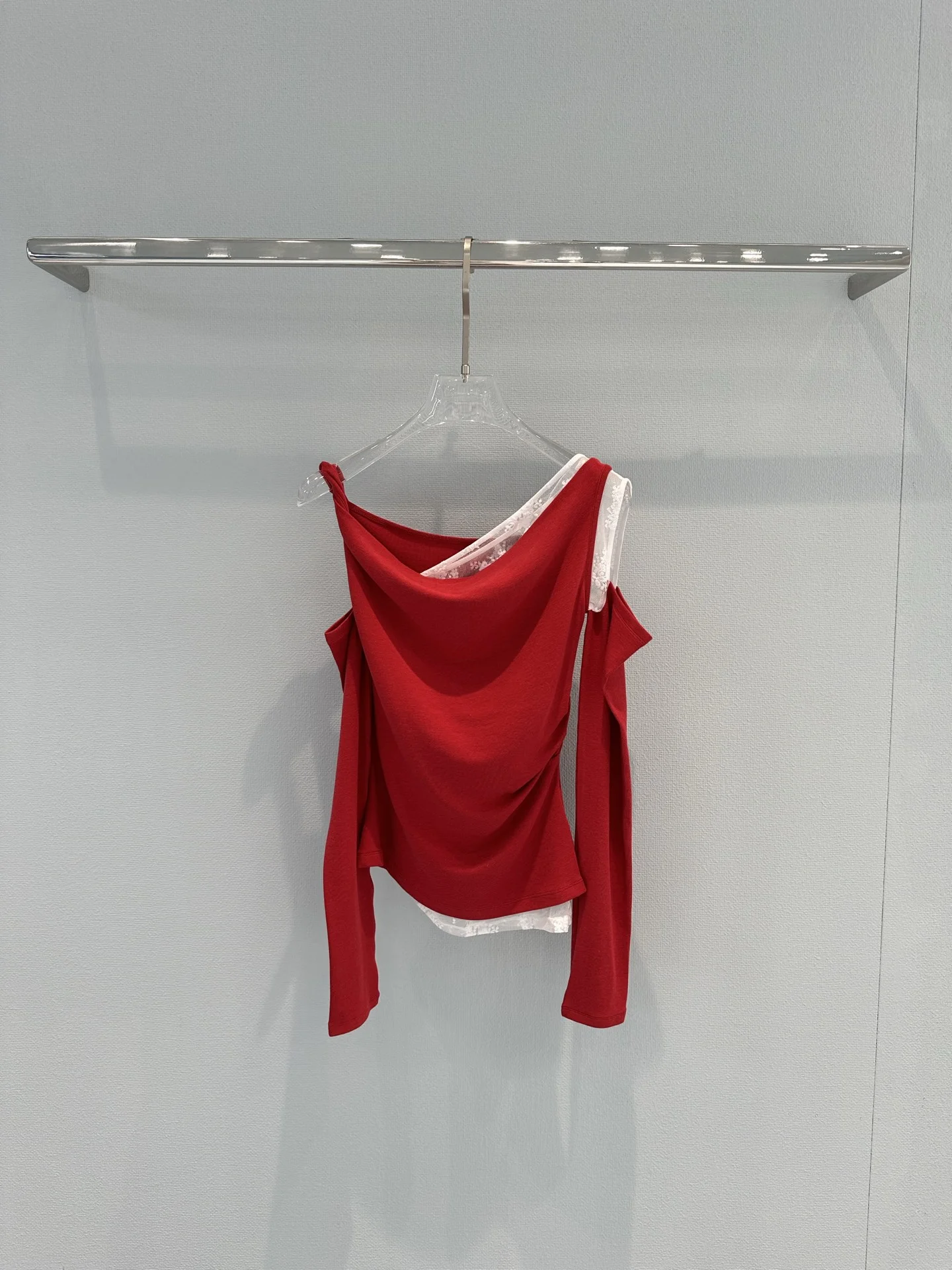 Uncategorized Shirts Lace Red-White S_M_L B00202609063124