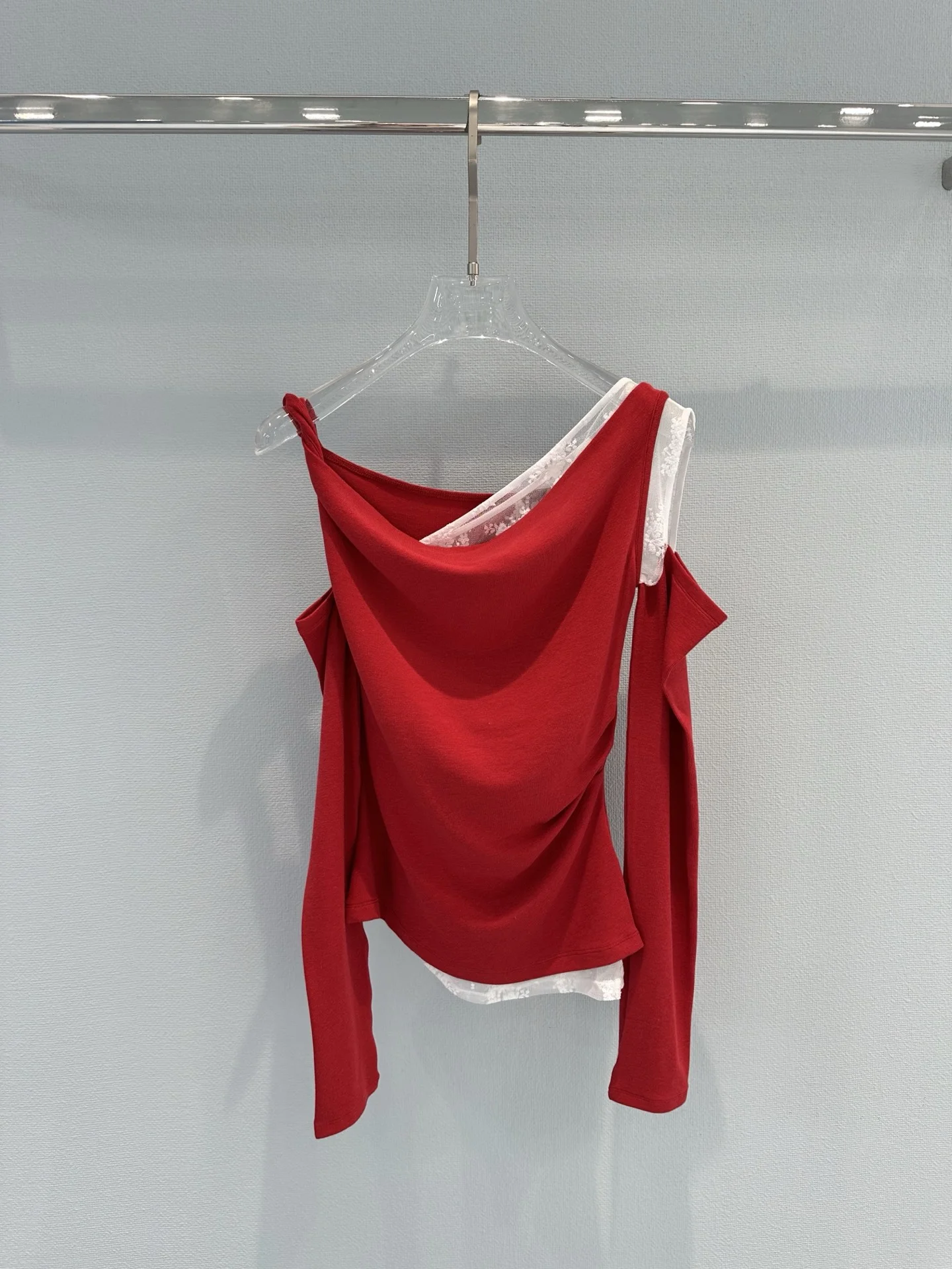 Uncategorized Shirts Lace Red-White S_M_L B00202609063124 - Image 5