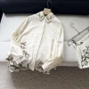 Uncategorized Shirts Linen Cream-Green S-XL E15202609062426