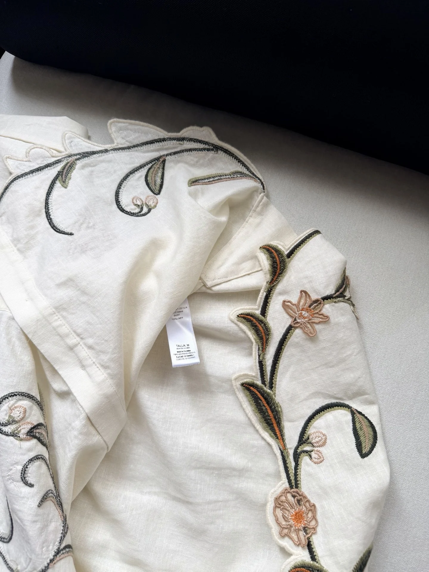 Uncategorized Shirts Linen Cream-Green S-XL E15202609062426 - Image 8