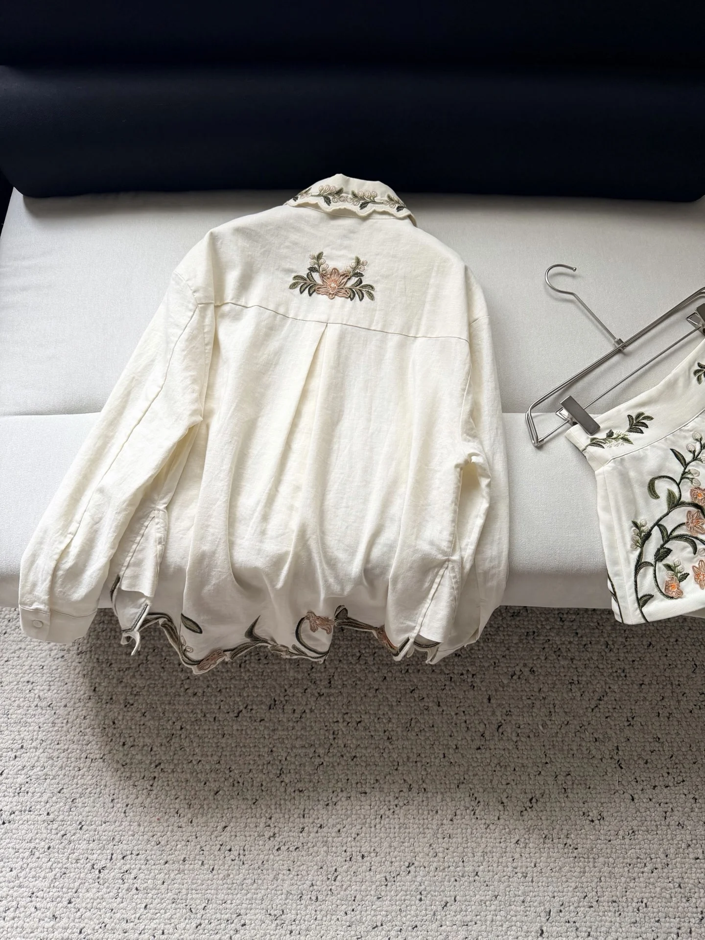 Uncategorized Shirts Linen Cream-Green S-XL E15202609062426 - Image 9