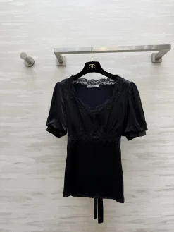 Uncategorized Shirts Satin Lace Black S_M_L B60202609062618