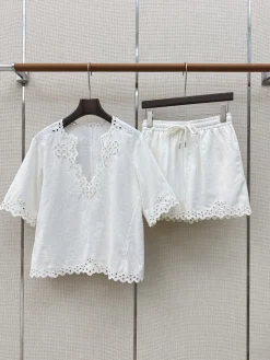 Uncategorized Shorts Linen Blend White S-M-L B55202609063421