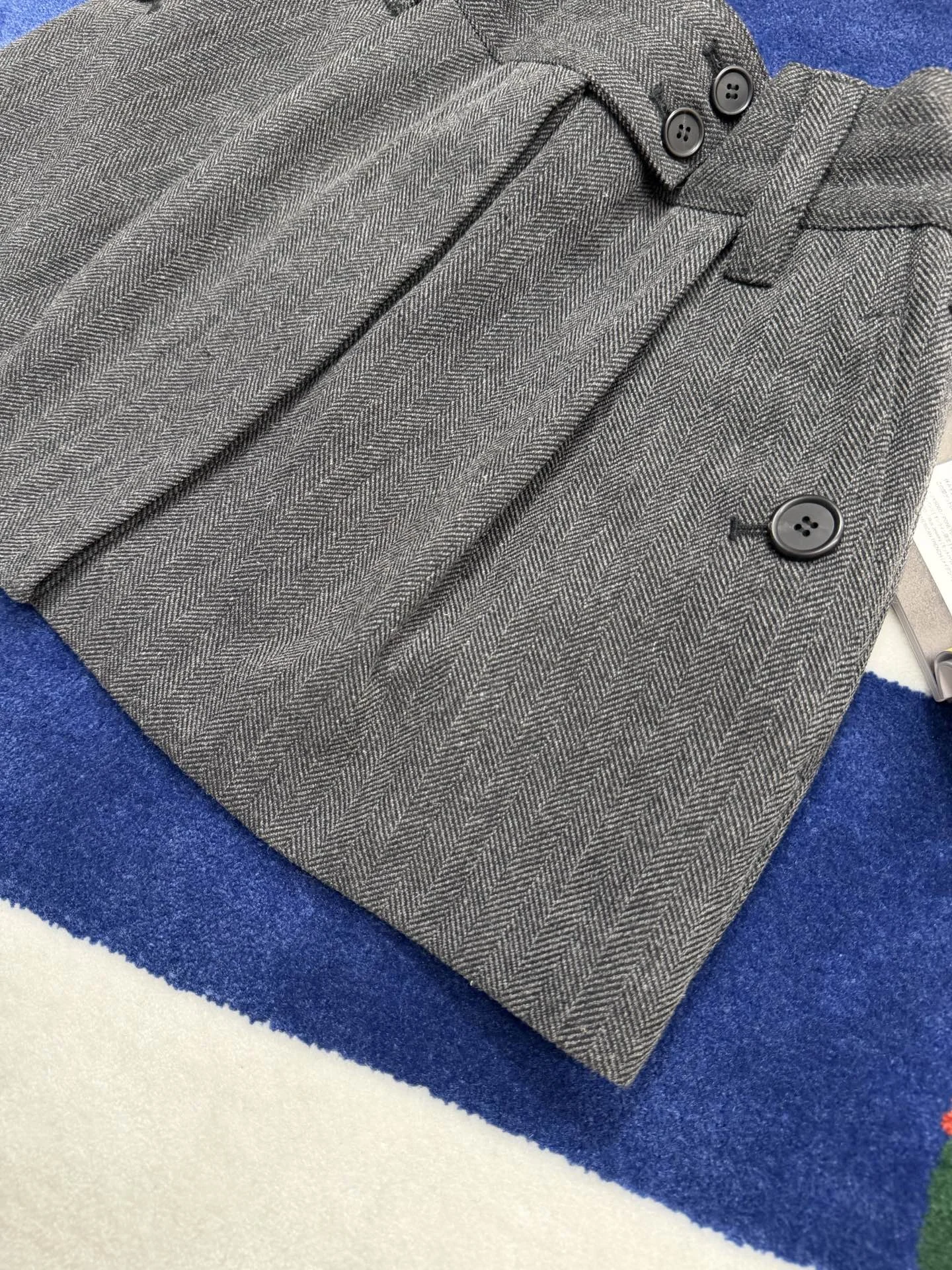 Uncategorized Skirts Herringbone Wool Gray-Black S-L C95202609060673 - Image 4
