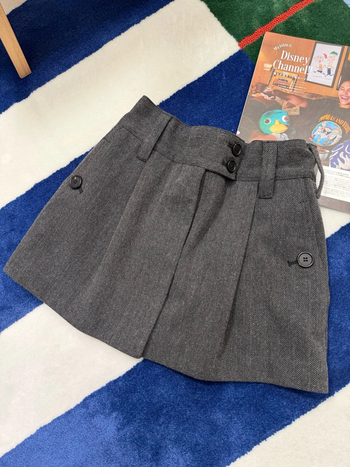 Uncategorized Skirts Herringbone Wool Gray-Black S-L C95202609060673 - Image 7