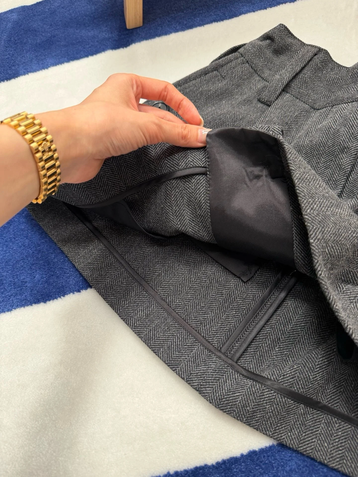 Uncategorized Skirts Herringbone Wool Gray-Black S-L C95202609060673 - Image 9
