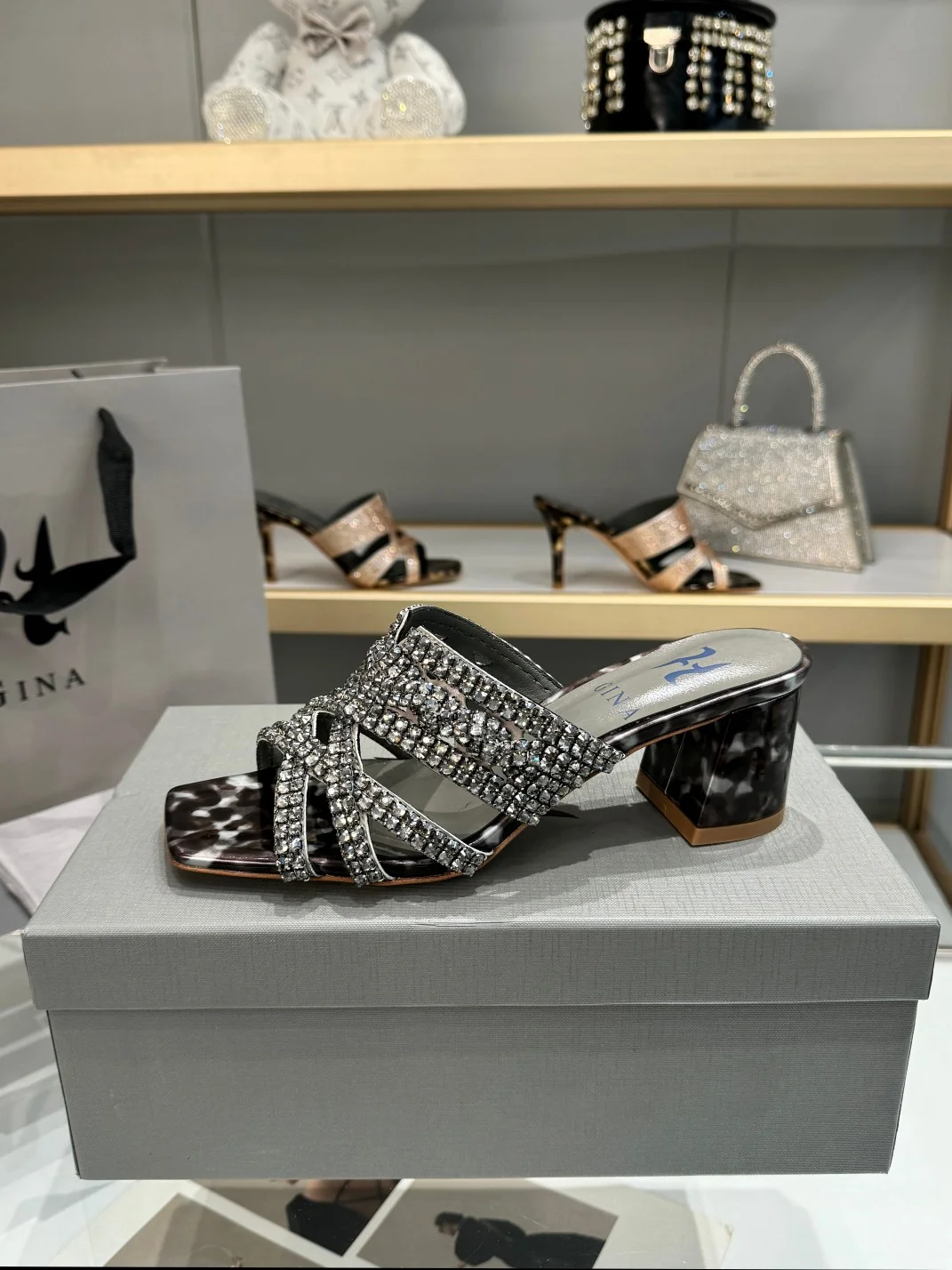 Uncategorized Slides Leather Rubber Silver-Leopard EU36-41 B50202609111337 - Image 8