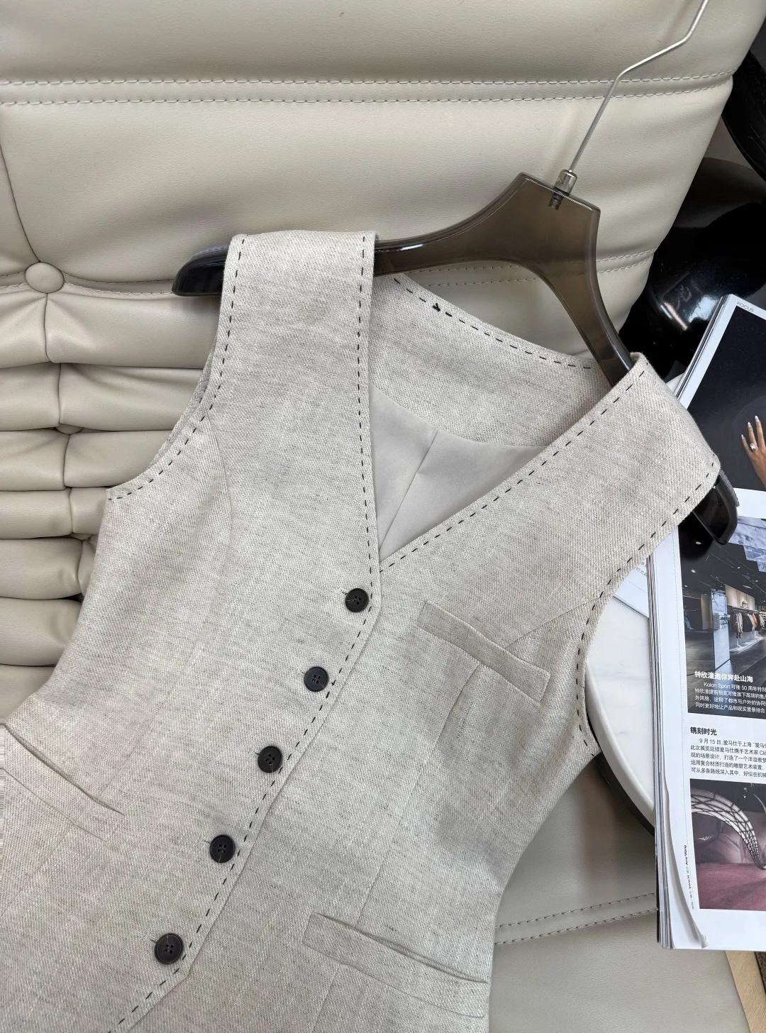 Uncategorized Suits Linen Beige S D10202609061487 - Image 3