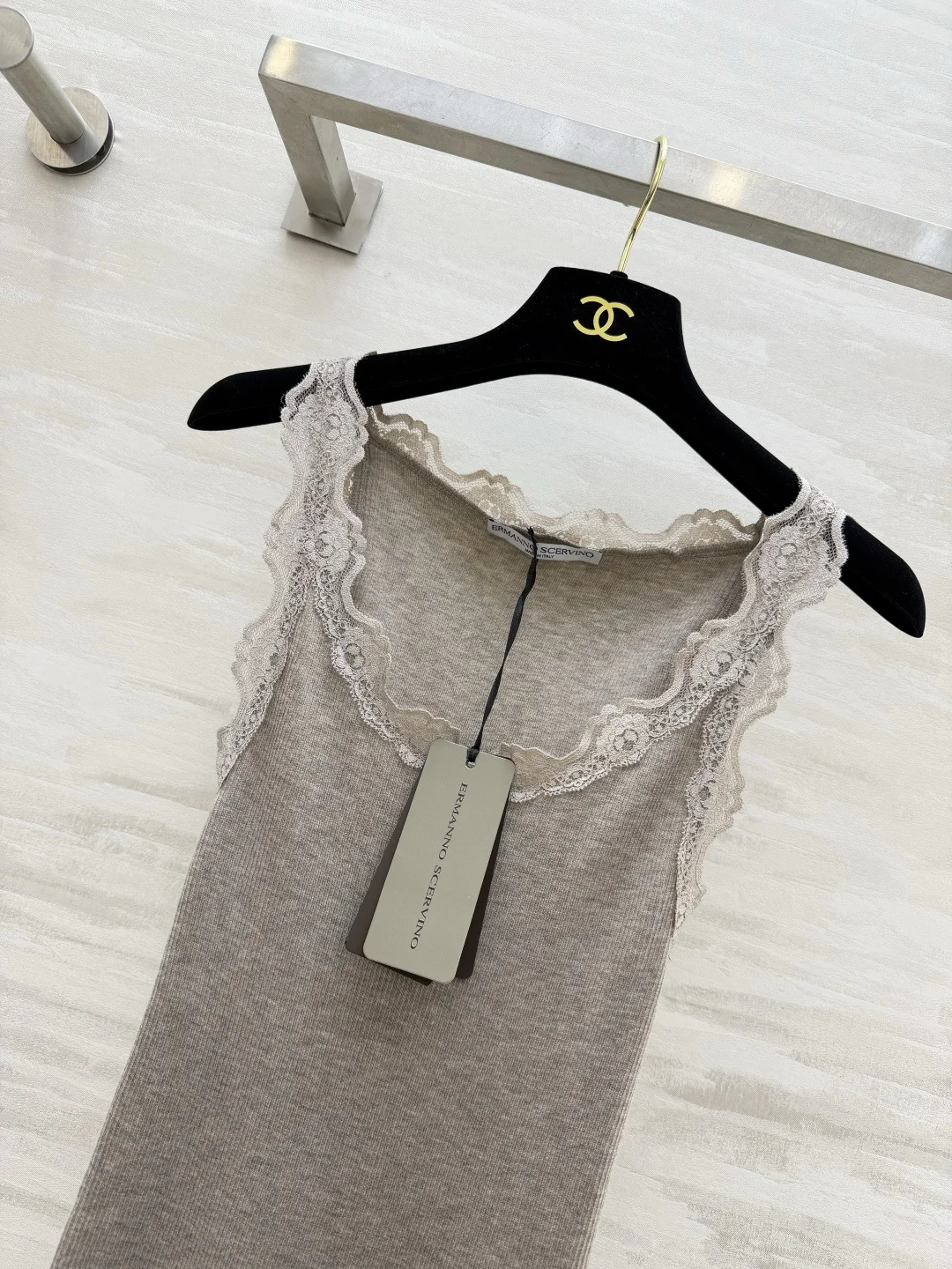 Uncategorized Vests Lace Knit Gray-White S_M_L A55202609062620 - Image 2