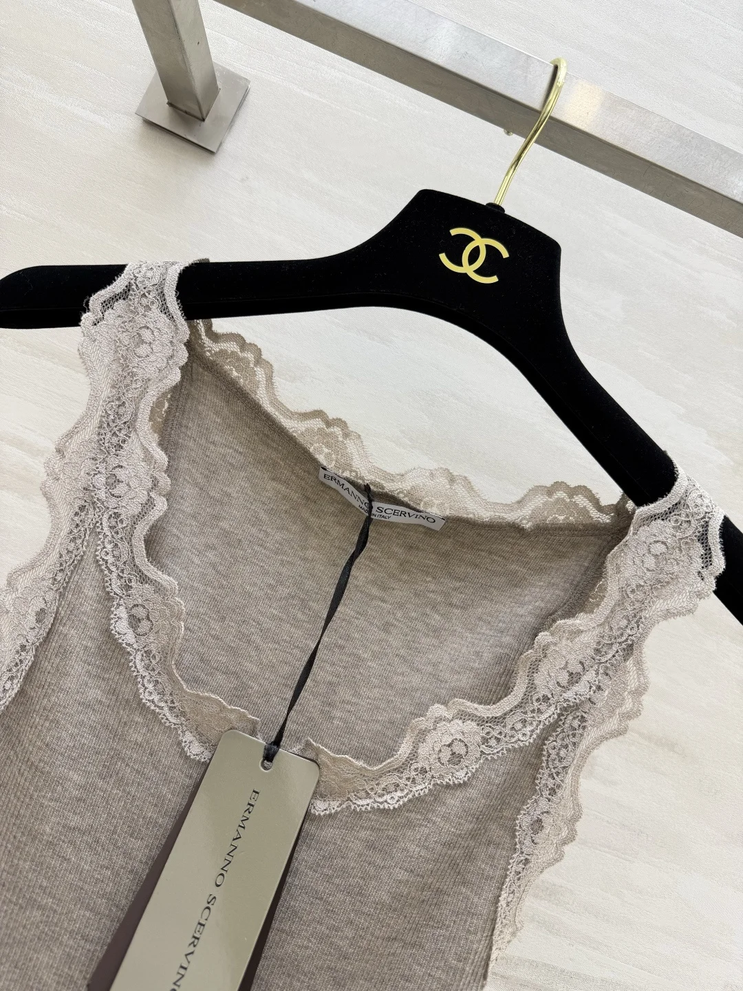 Uncategorized Vests Lace Knit Gray-White S_M_L A55202609062620 - Image 5