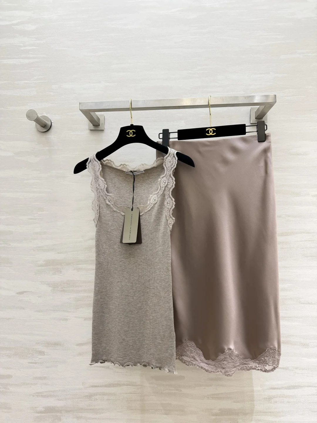 Uncategorized Vests Lace Knit Gray-White S_M_L A55202609062620 - Image 8