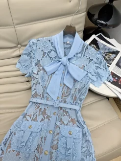 Alternative view of VALENTINO Dresses Lace Blue-Gold S-XL D30202609061479