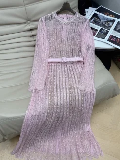 VALENTINO Dresses Lace Pink-Silver S-XL D60202609061478