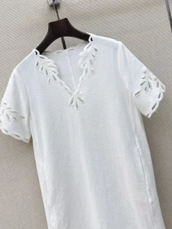 Alternative view of VALENTINO Dresses Linen White S-M-L B75202609063419