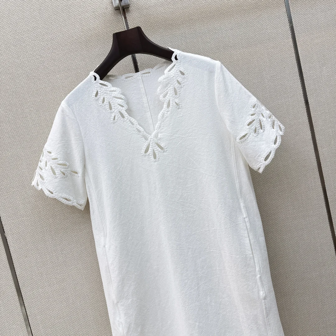 VALENTINO Dresses Linen White S-M-L B75202609063419 - Image 2