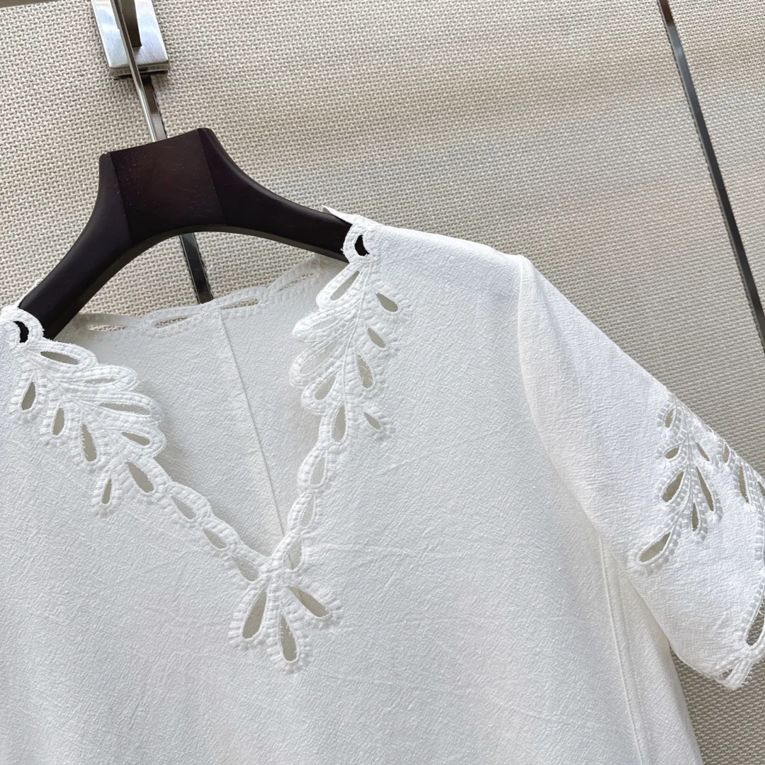 VALENTINO Dresses Linen White S-M-L B75202609063419 - Image 4