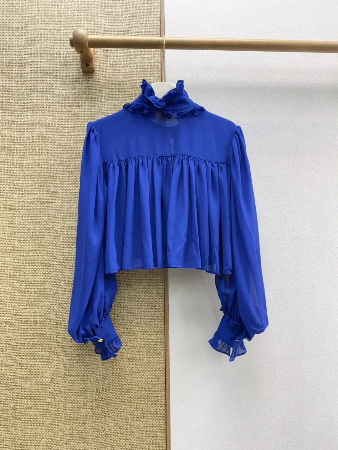 VALENTINO Shirts Georgette Blue S-L B75202609060477 - Image 7