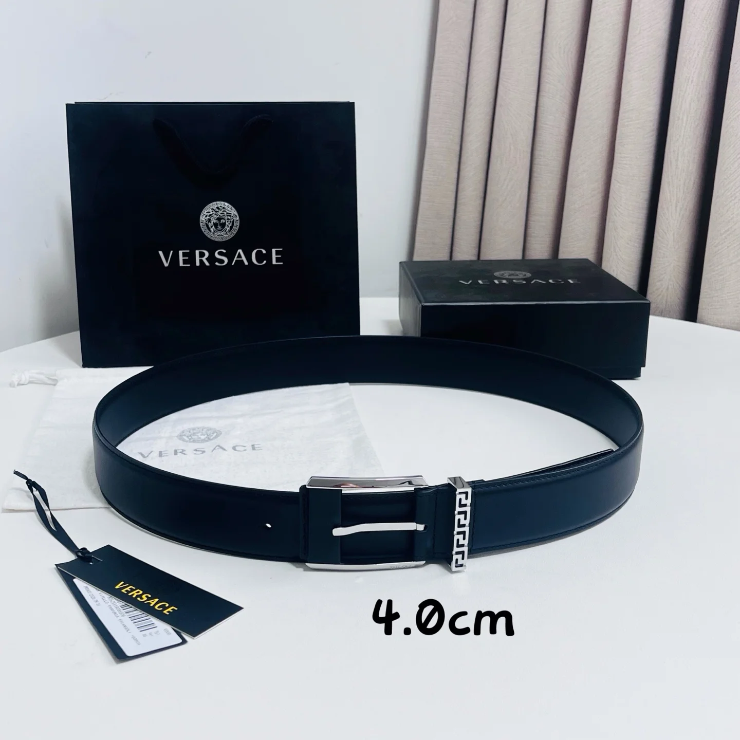 VERSACE Belts Calf Leather Black-Silver A80202609070022