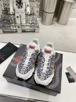Alternative view of VERSACE Sneakers Calf Leather White-Purple-Yellow EU35-46 B90202609111914