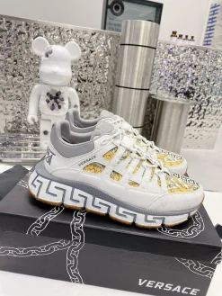VERSACE Sneakers Cow Leather White-Gold EU35-46 B90202609111918