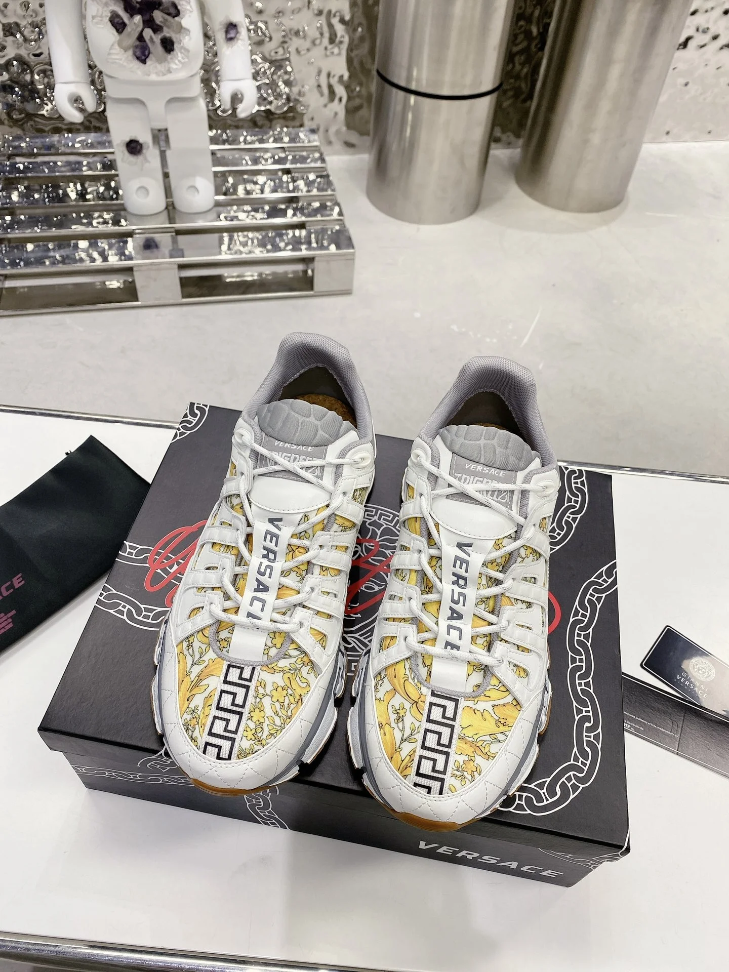 VERSACE Sneakers Cow Leather White-Gold EU35-46 B90202609111918 - Image 2