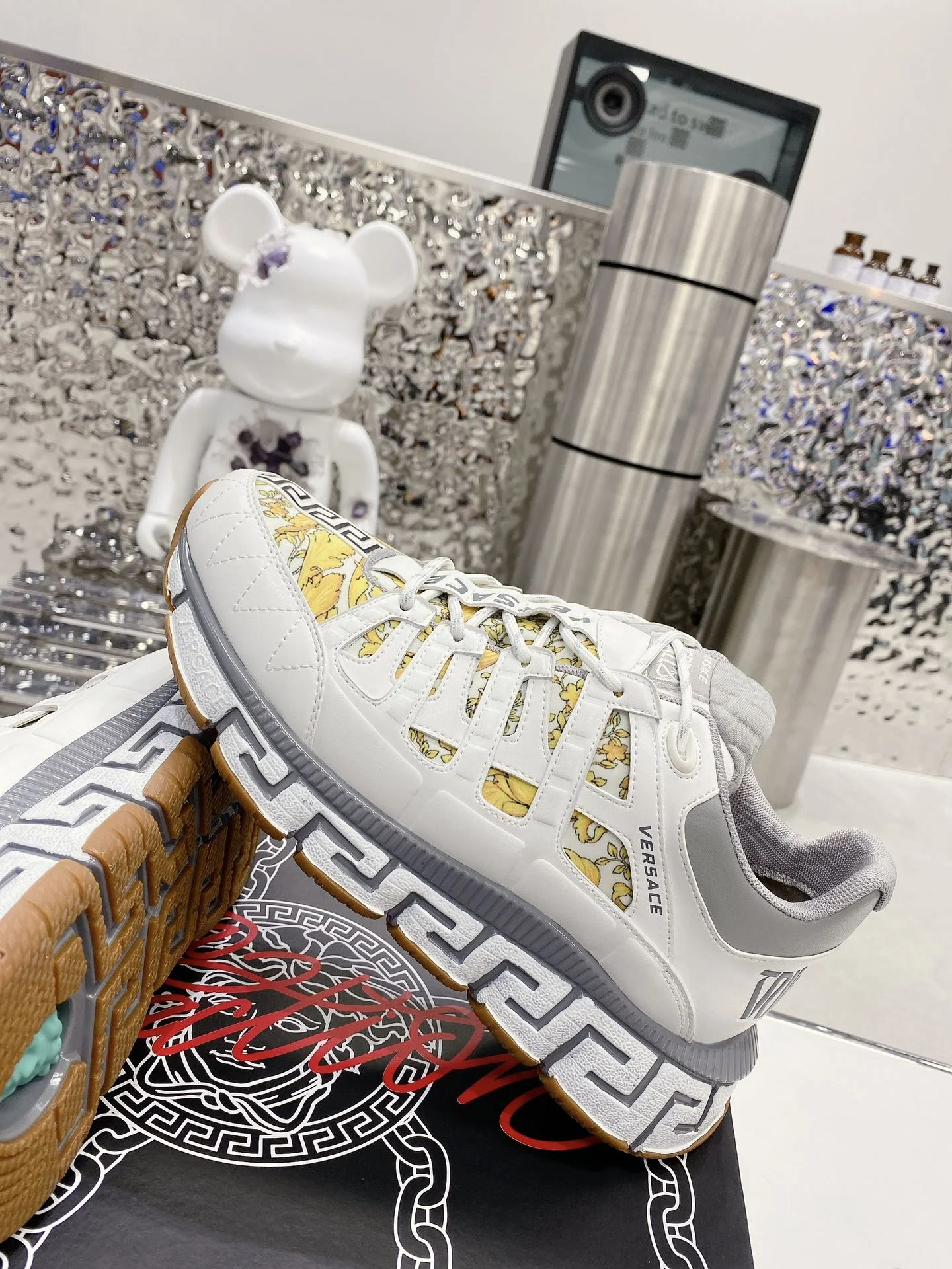 VERSACE Sneakers Cow Leather White-Gold EU35-46 B90202609111918 - Image 5